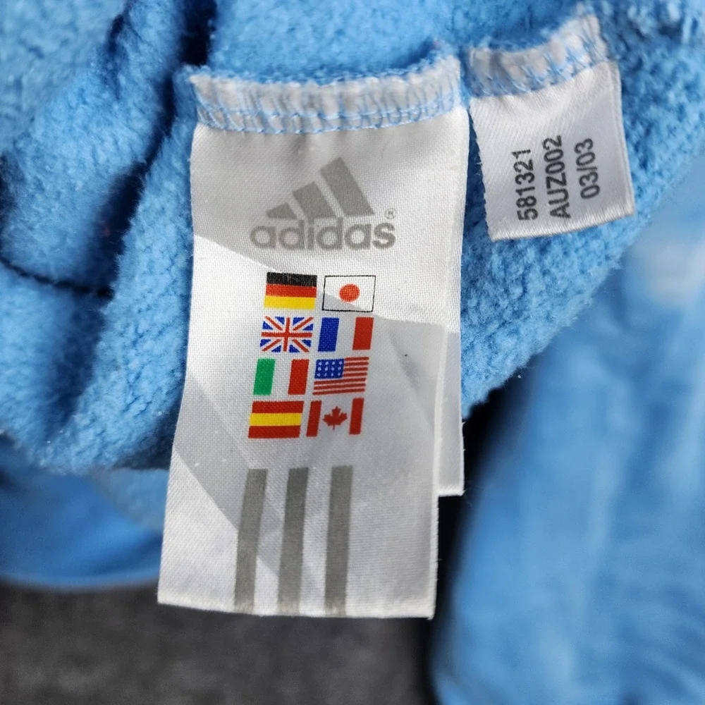 Adidas Hoodie Mens 2XL Blue Tie Dye Acid Wash Embroidered Box‎ Logo Pullover